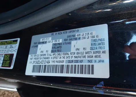 2012 Mazda Mazda5 Grand Touring from USA, damaged, VIN JM1CW2DL4C0121484